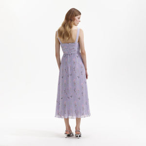 SELF PORTRAIT BLACK FRIDAY SALE Lilac Floral Chiffon Midi Dress