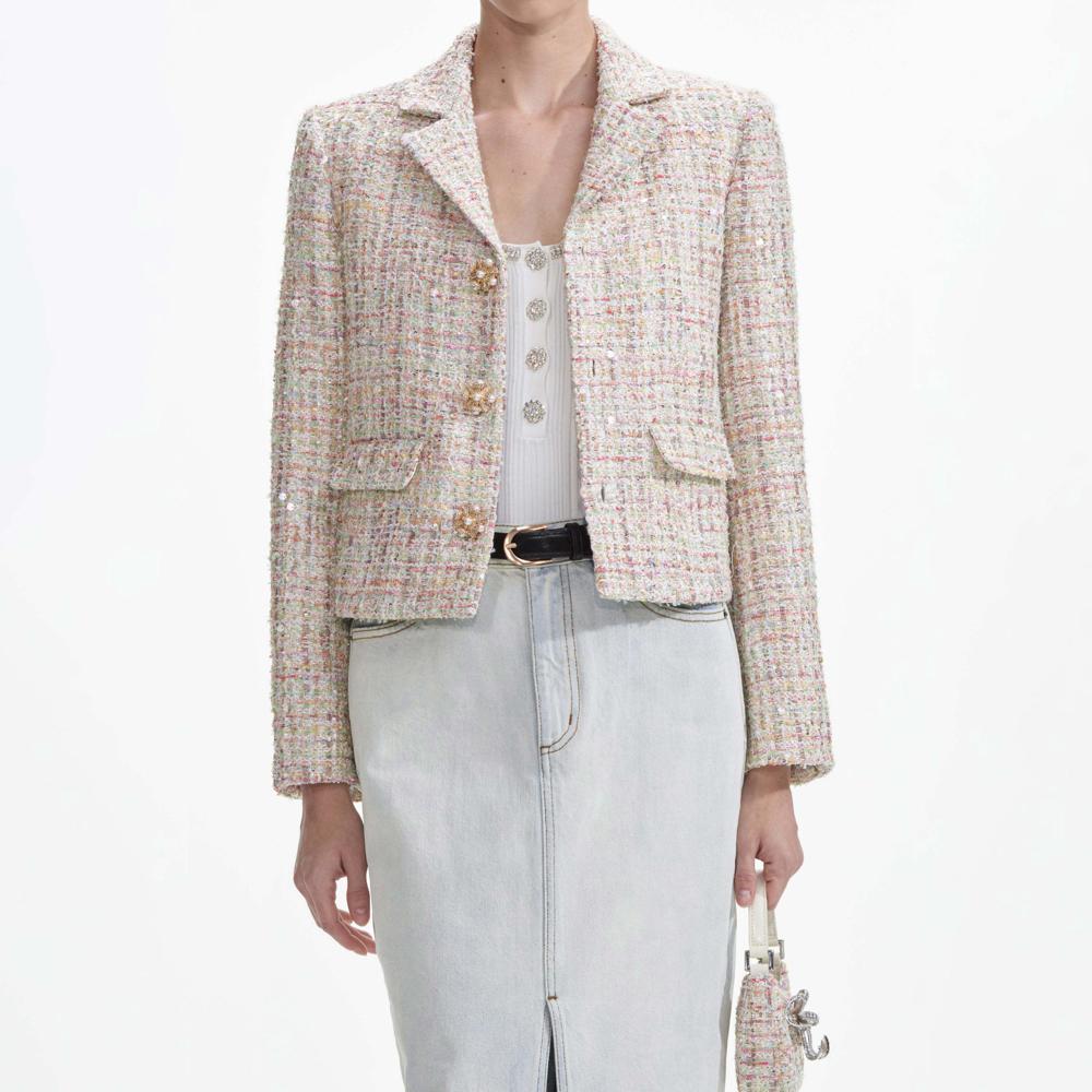 SELF PORTRAIT SS24 Pastel Boucle Jacket