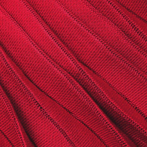 SELF PORTRAIT SS24 Red Pleated Knit Mini Skirt