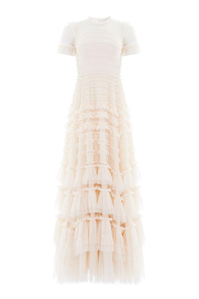 Needle & Thread CYBER SALE Valentine Ruffle Gown - champagne