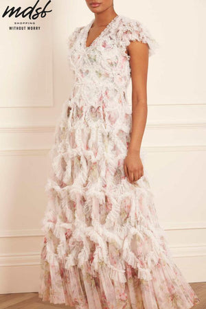 Needle & Thread SUMMER SALE Paradise Garden Amorette V-Neck Gown - multi