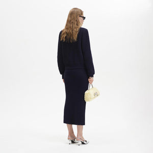 SELF PORTRAIT BLACK FRIDAY SALE Navy Soft Knit Midi Skirt