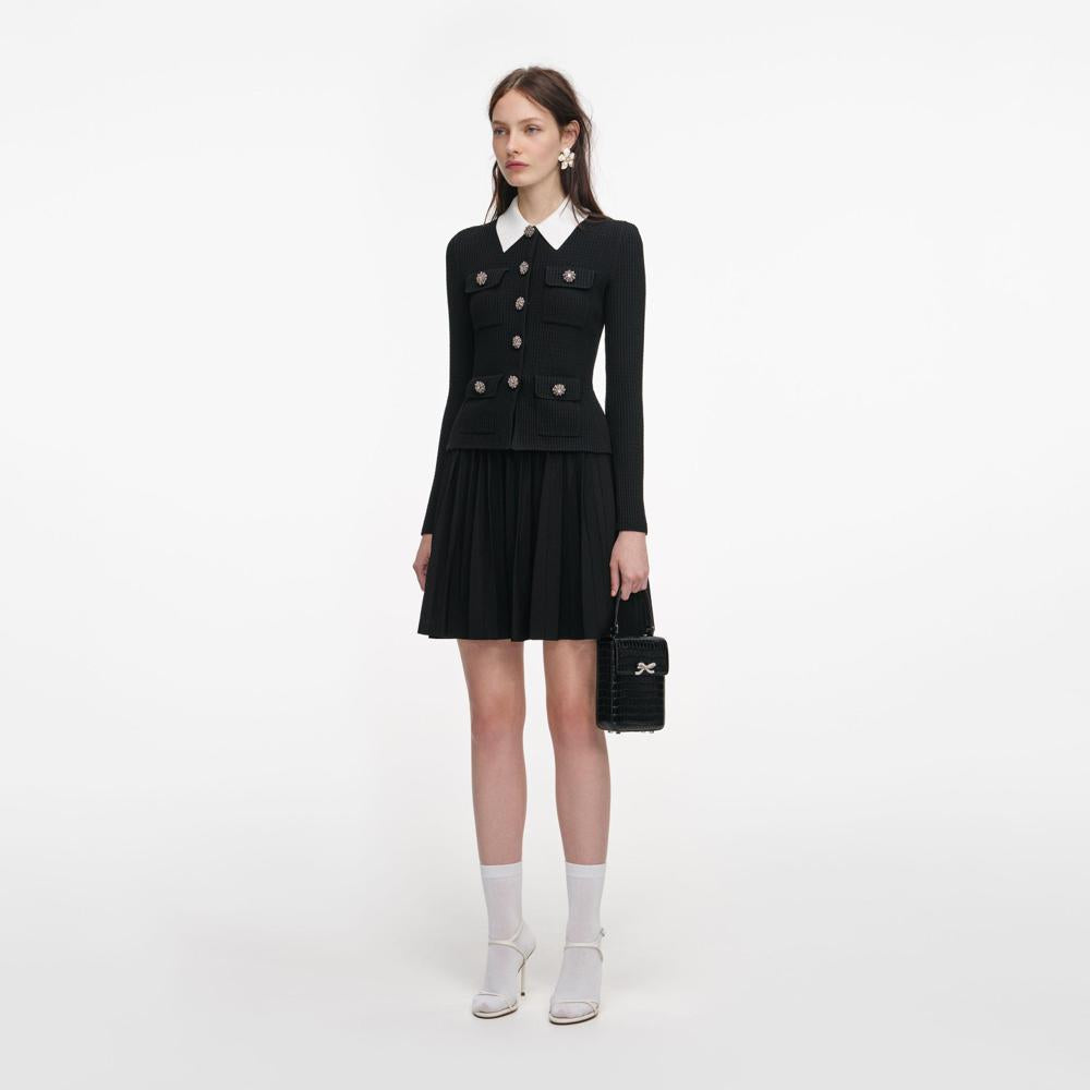 SP VIP PRICE Black Tailored Knit Mini Dress