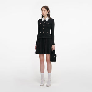 SP VIP PRICE Black Tailored Knit Mini Dress