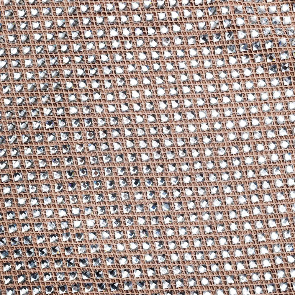 SP VIP PRICE Silver Rhinestone Mesh Midi Dress