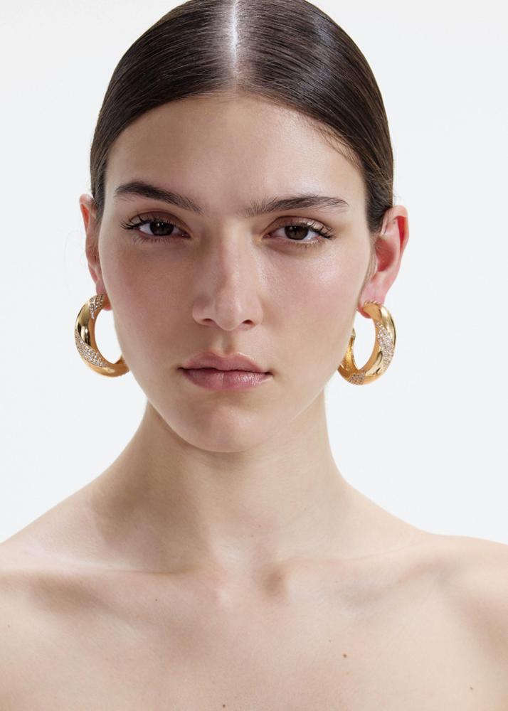 SP VIP PRICE Gold And Crystal Hoop Earrings