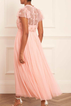 Needle & Thread CYBER SALE Rococo Bodice Ankle Gown - coral