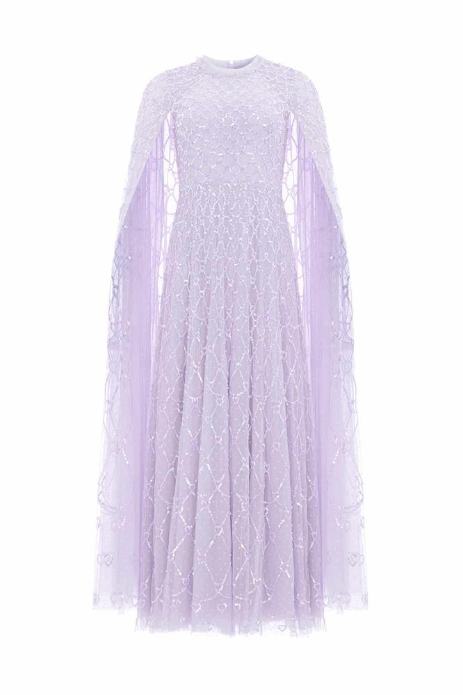 Needle & Thread CYBER SALE Heart Lattice Ankle Gown - purple