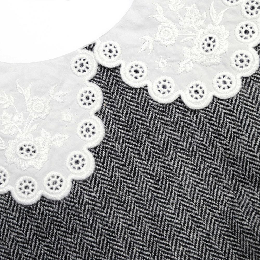 SP VIP PRICE Grey Herringbone Collared Mini Dress