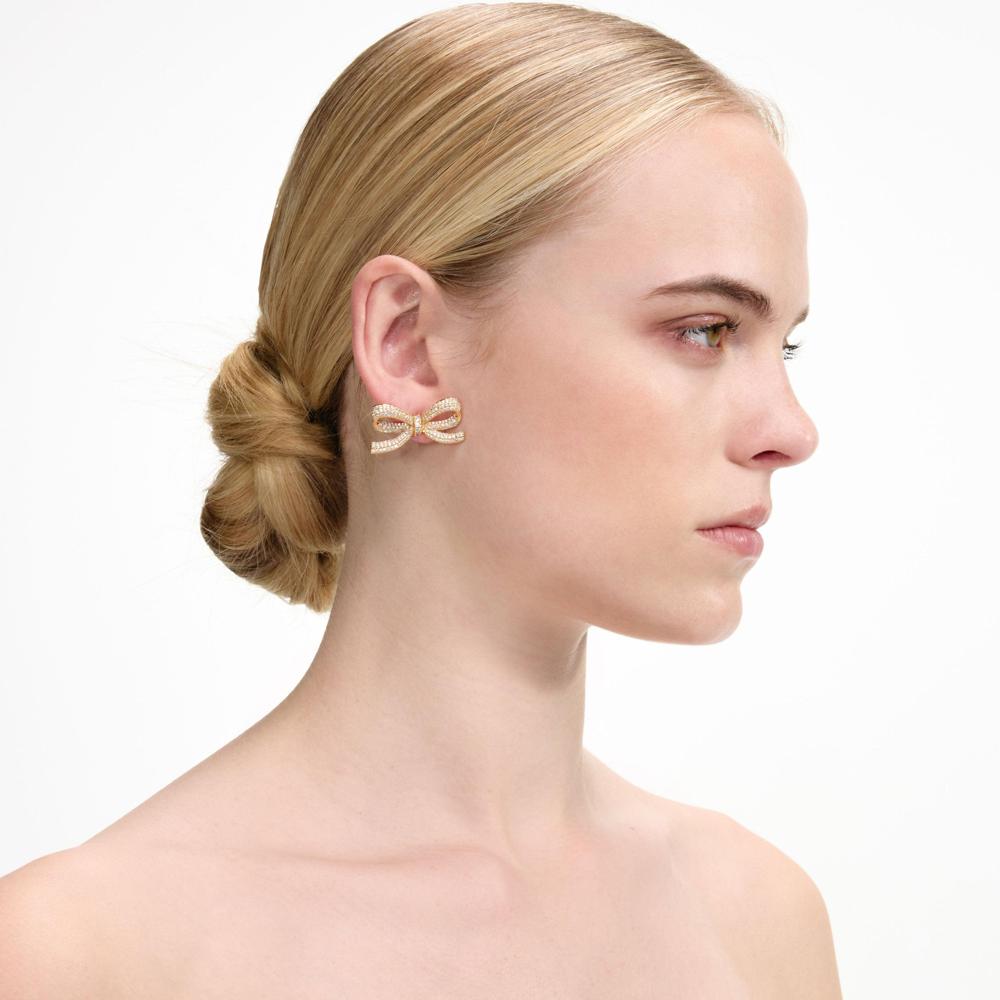 SP VIP PRICE Gold Crystal Bow Earrings