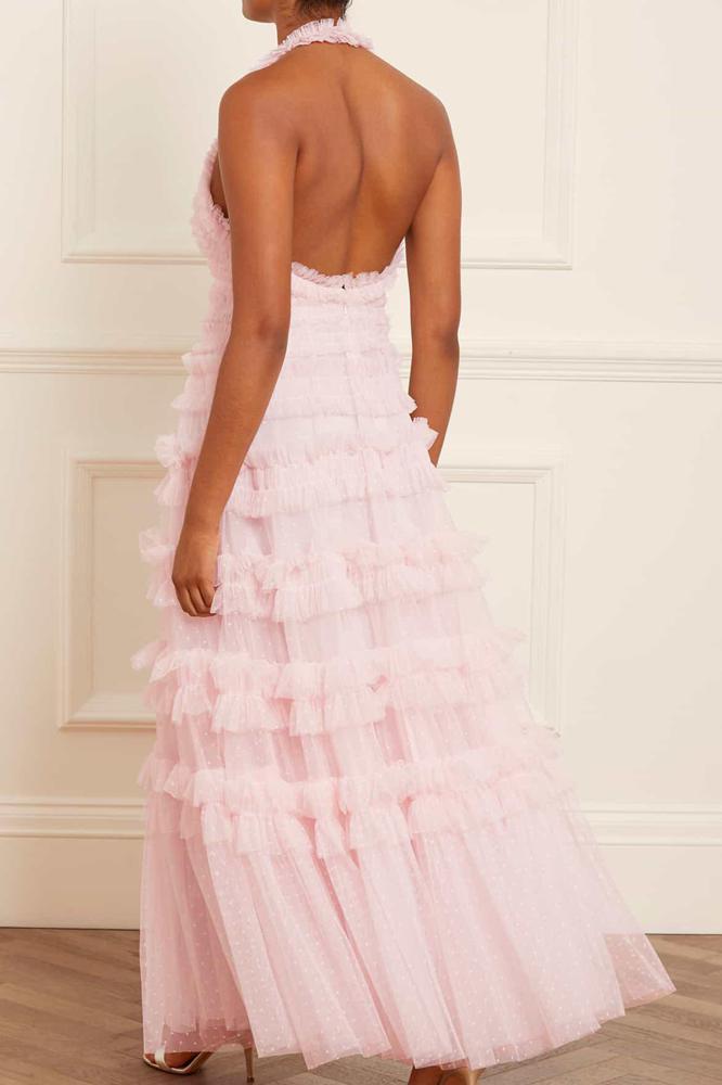 Needle & Thread CYBER SALE Lisette Ruffle Halter Neck Gown - pink