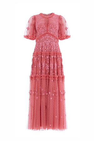 Needle & Thread CYBER SALE Autumn Lace Ankle Gown - pink