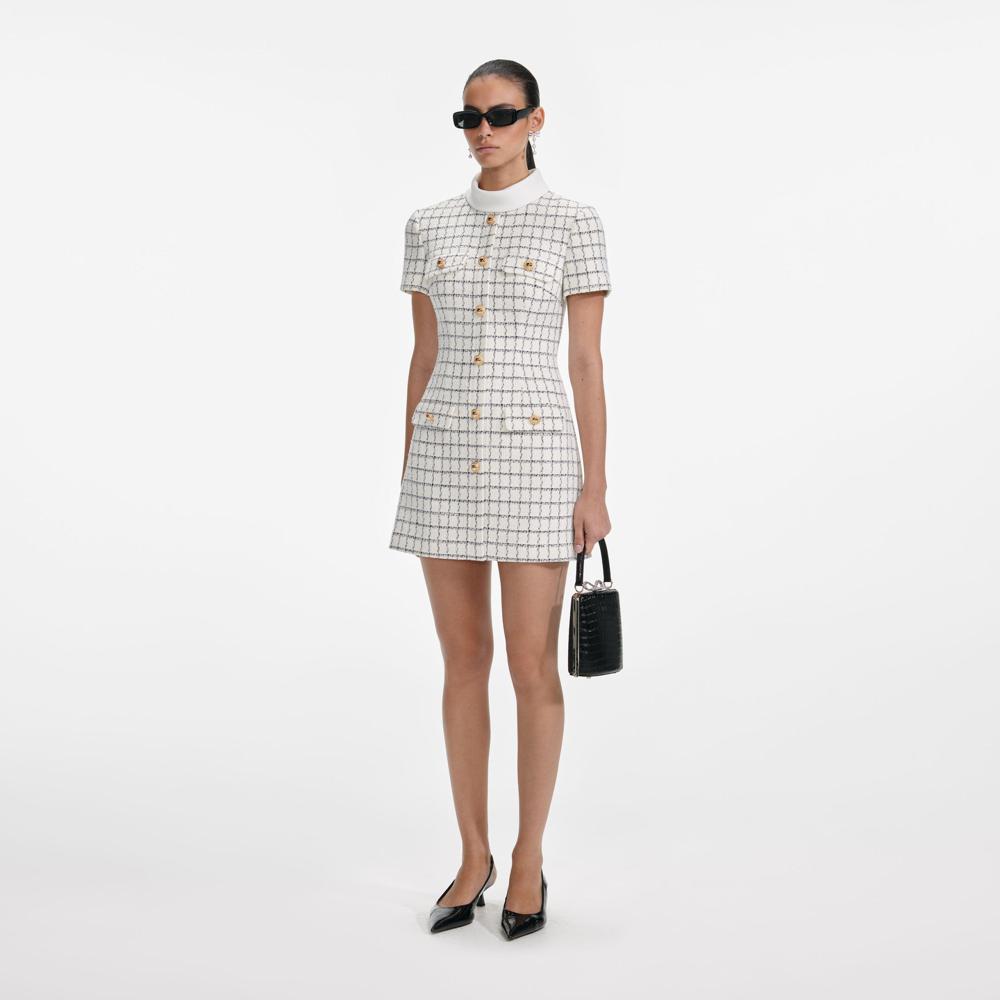 SP VIP PRICE Check Boucle Mini Dress