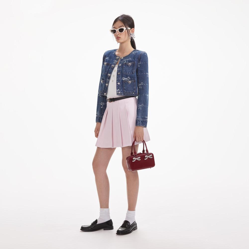 SELF PORTRAIT SS24 Bow Print Denim Jacket