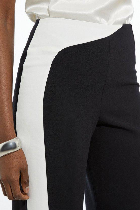 Karen Millen UK SALE Clean Tailored Colour Block Wide Leg Trousers