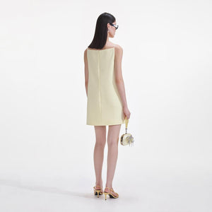 SELF PORTRAIT SS25 VIP PRICE Yellow Crepe Flower Mini Dress