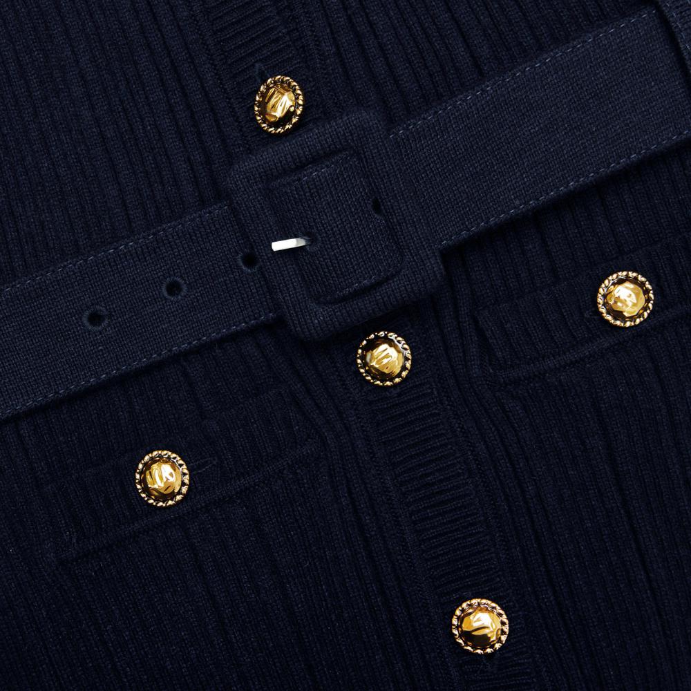 SP VIP PRICE Navy Viscose Knit Midi Dress