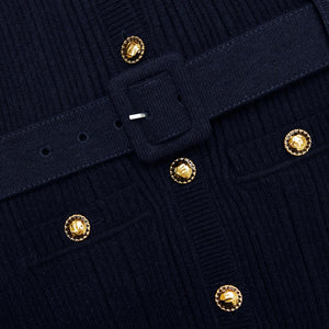 SP VIP PRICE Navy Viscose Knit Midi Dress