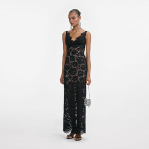 SP VIP PRICE Black Floral Lace Maxi Dress