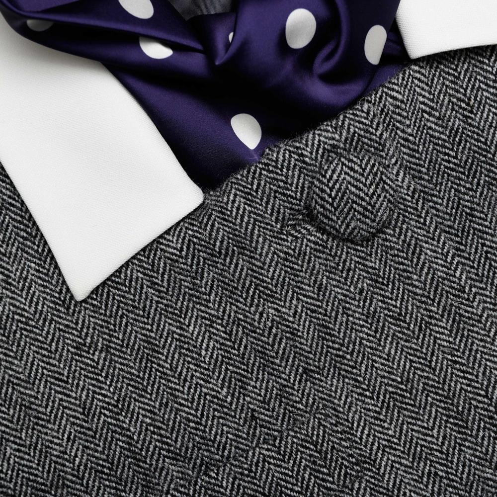 SP VIP PRICE Grey Herringbone Scarf Detail Jacket