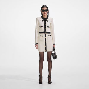 SP VIP PRICE Cream Sequin Pussy Bow Cardigan