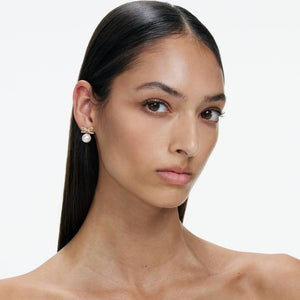 SP VIP PRICE Gold Bow Pearl Jacket Earrings