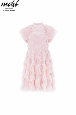 Needle & Thread CHRISTMAS SALE Genevieve Ruffle Mini Dress - pink