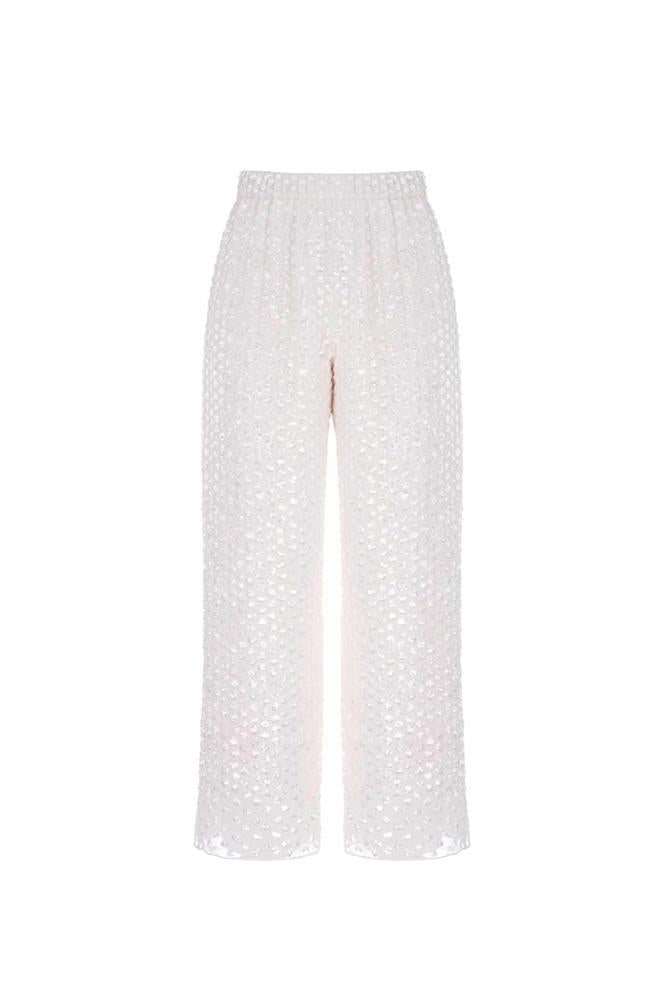 Needle & Thread CYBER SALE Raindrop Gloss Trousers - champagne