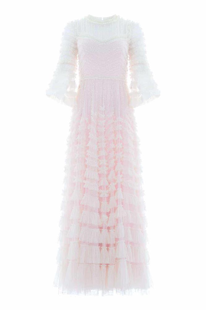 Needle & Thread CYBER SALE La Vie En Rose Round Neck Gown - pink