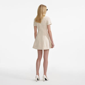 SP VIP PRICE Cream Collared Denim Mini Dress