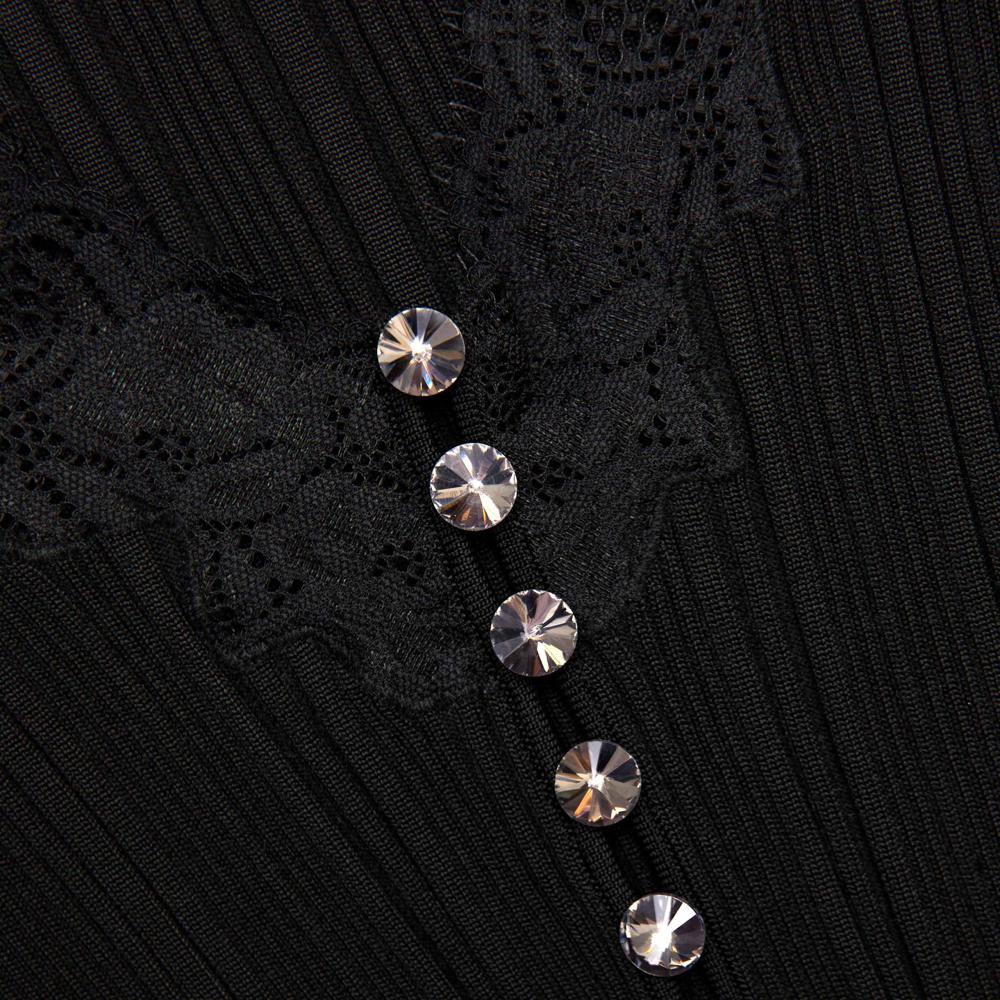 SP VIP PRICE Black Lace Trim Knit Top