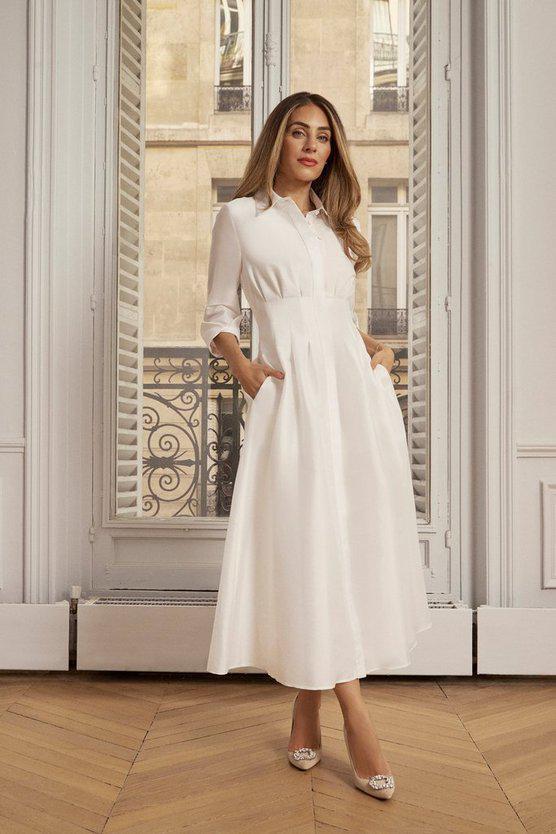 Karen Millen UK SALE Lydia Millen Petite Tailored Taffeta Darted Waist Midi Dress