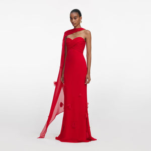 SP VIP PRICE Red Georgette Flower Maxi Dress