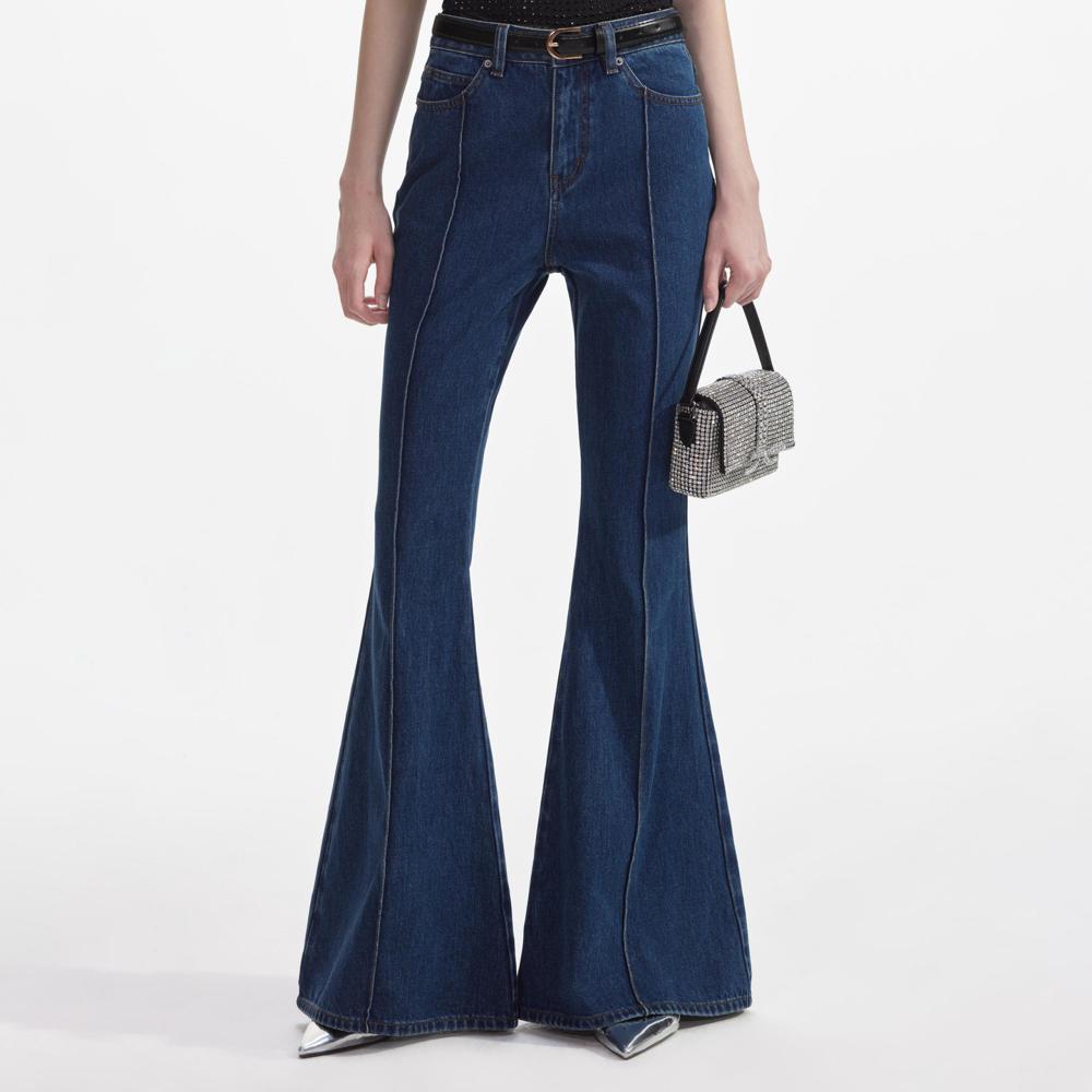 SELF PORTRAIT SS24 Denim Kick Flare Jeans