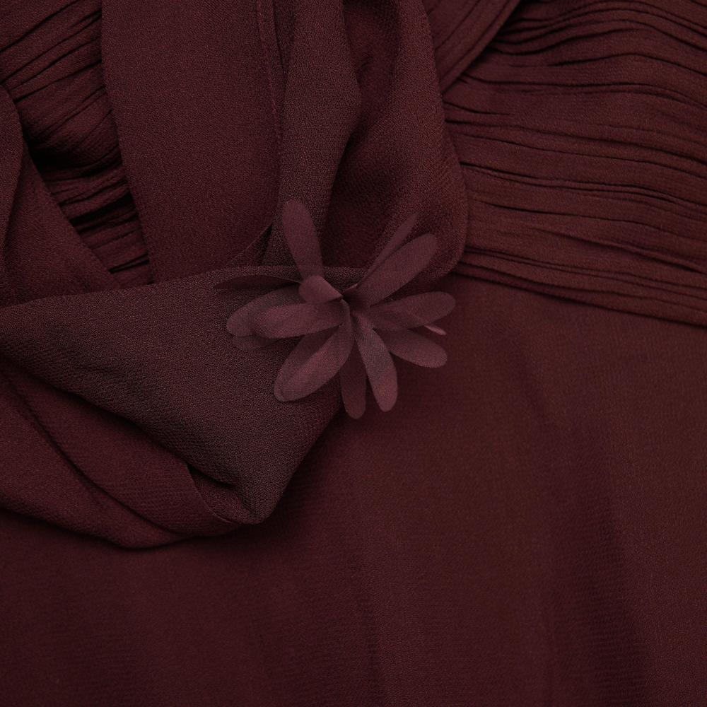 SP VIP PRICE Brown Georgette Flower Maxi Dress