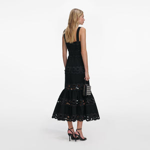SP VIP PRICE Black Crepe Midi Dress
