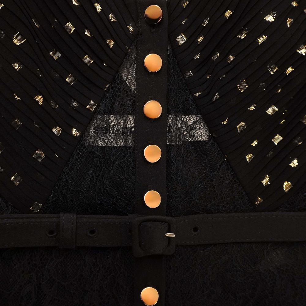 SP VIP PRICE Black And Gold Chiffon Maxi Dress