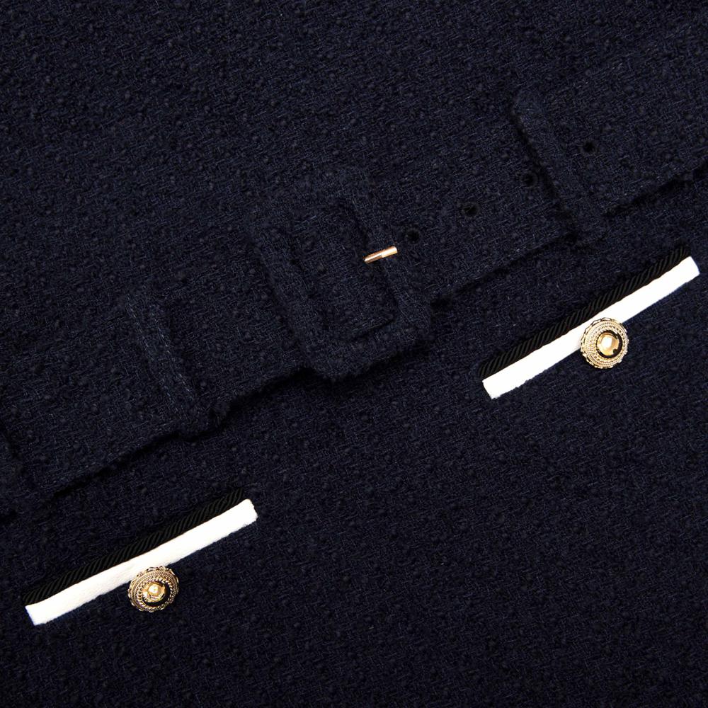 SP VIP PRICE Navy Boucle Mini Dress