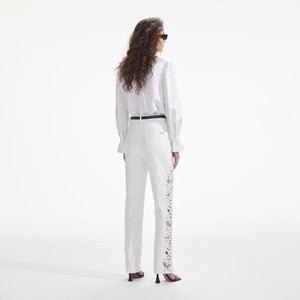 SELF PORTRAIT SS24 White Cutwork Denim Jeans