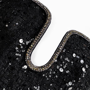 SELF PORTRAIT BLACK FRIDAY SALE Black Sequin Boucle Midi Dress