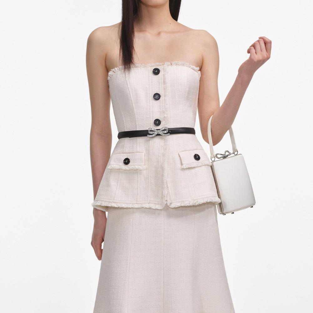 SP VIP PRICE Cream Boucle Bandeau Midi Dress
