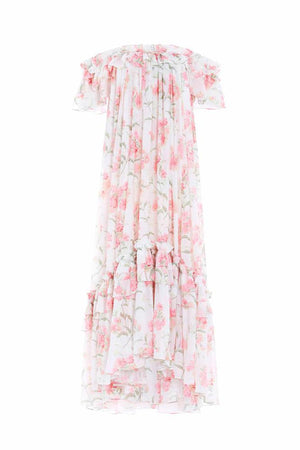 Needle & Thread SPRING/SUMMER Summer Posy Aria Chiffon Off-Shoulder Ankle Gown - multi