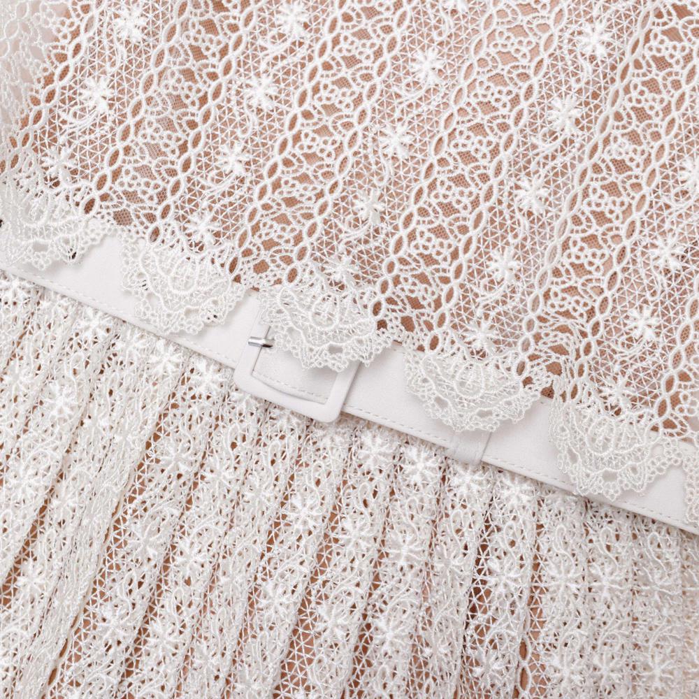 SP VIP PRICE Cream Organza Lace Mini Dress