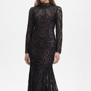 SELF PORTRAIT BLACK FRIDAY SALE Black Paisley Sequin Midi Dress