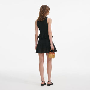 SP VIP PRICE Black Pointelle Knit Mini Dress