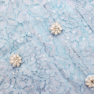 SELF PORTRAIT SS24 Blue Lace Embellished Top