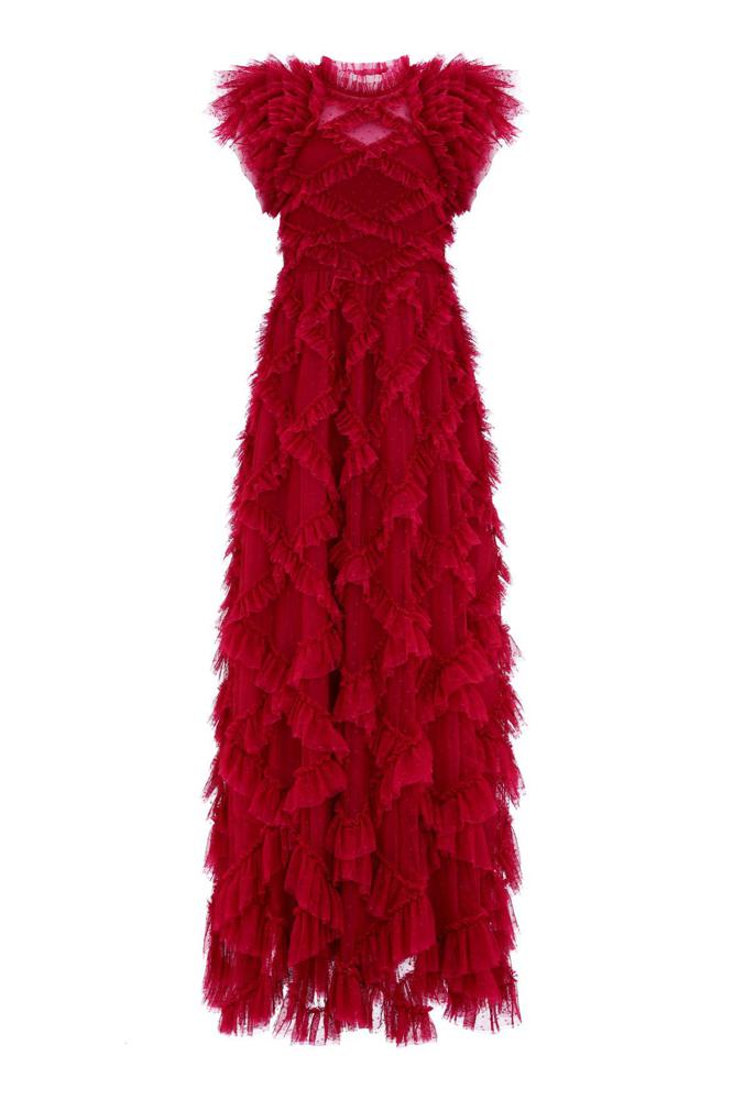 Needle & Thread CYBER SALE Genevieve Ruffle Gown - red