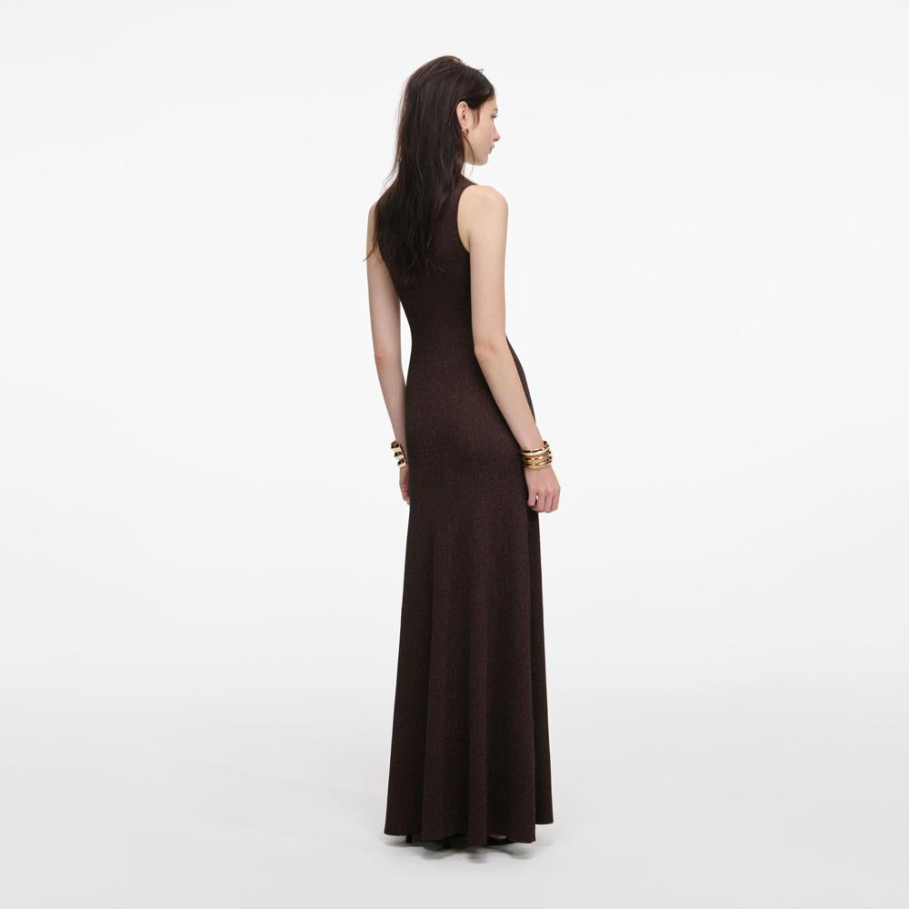 SP VIP PRICE Brown Lurex Knit Maxi Dress