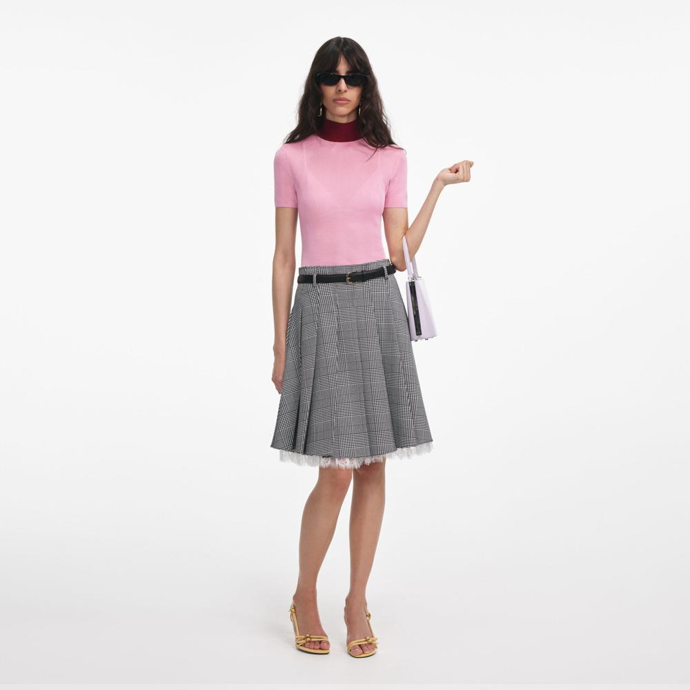 SP VIP PRICE Pink Viscose Knit Short Sleeve Top