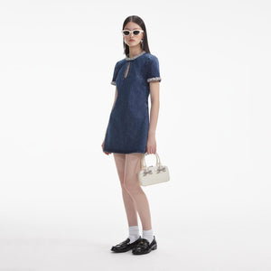 SELF PORTRAIT SS24 Embellished Denim Mini Dress